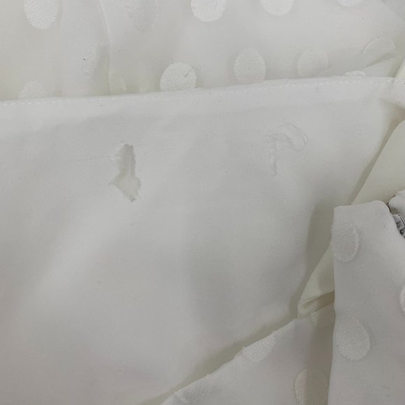 Lovers + Friends Day keeper midi dress white chiffon ruffle swiss polka dot XS - Picture 6 of 9
